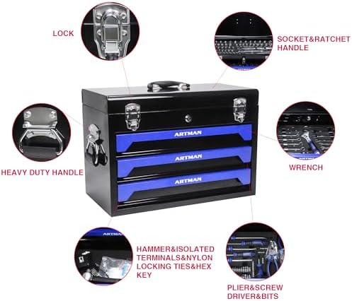 Professional Tool Kit β 489 Pieces with Organizer Case β Complete for Home and Workshop Use