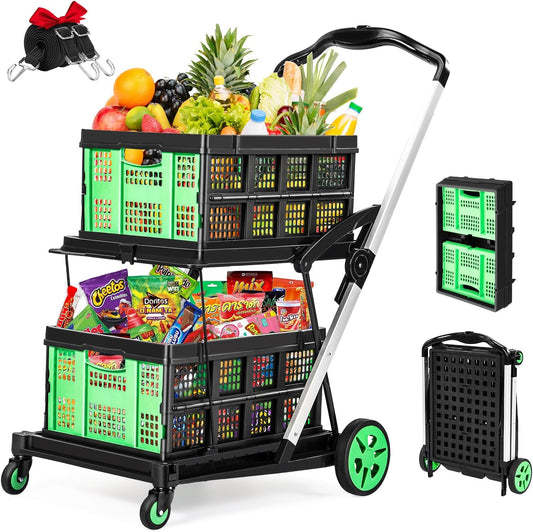 Portable Folding Shopping Cart + 5 Ecological Thermal Bags [FACTORY PRICE]
